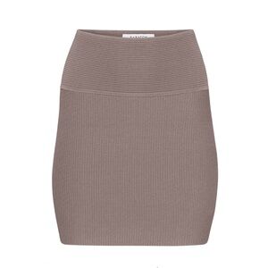 Aritzia Babaton Sculpt Knit Mini Skirt – Deep Taupe (Size M)